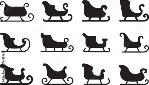 Santa sliegh silhouettes