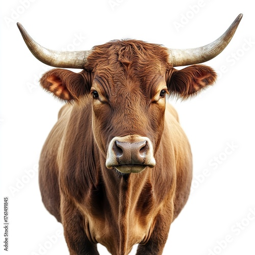 Photo of ox Isolated on white background, high qualit