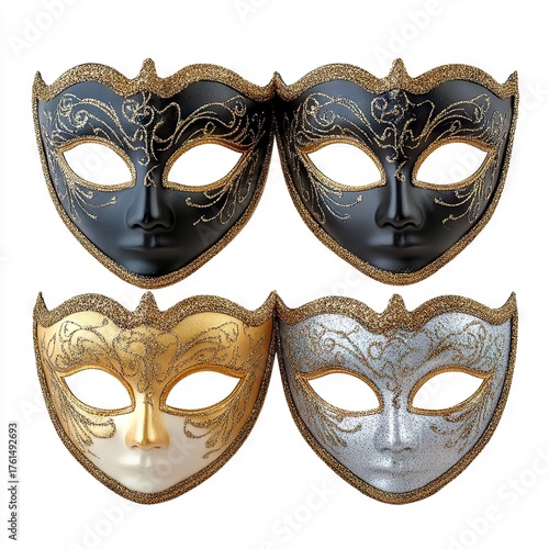 Photo of Party Masks Isolated on white background