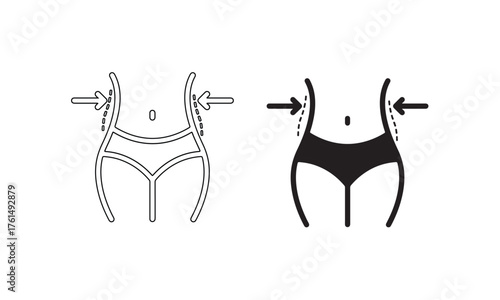 Slim Waist Body Icon Set