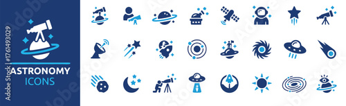 astronomy, space, icons, cosmos, universe, galaxy, stars, planets, telescope, satellite, rocket, astronaut, comet, meteor, moon, sun, ufo, alien, nebula, observatory, exploration, science, celestial, 