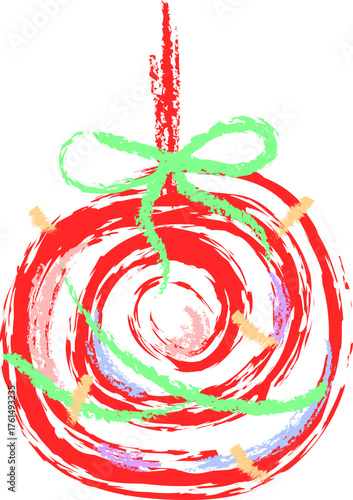 Vector. Christmas tree ball decoration hand drawn illustrations.