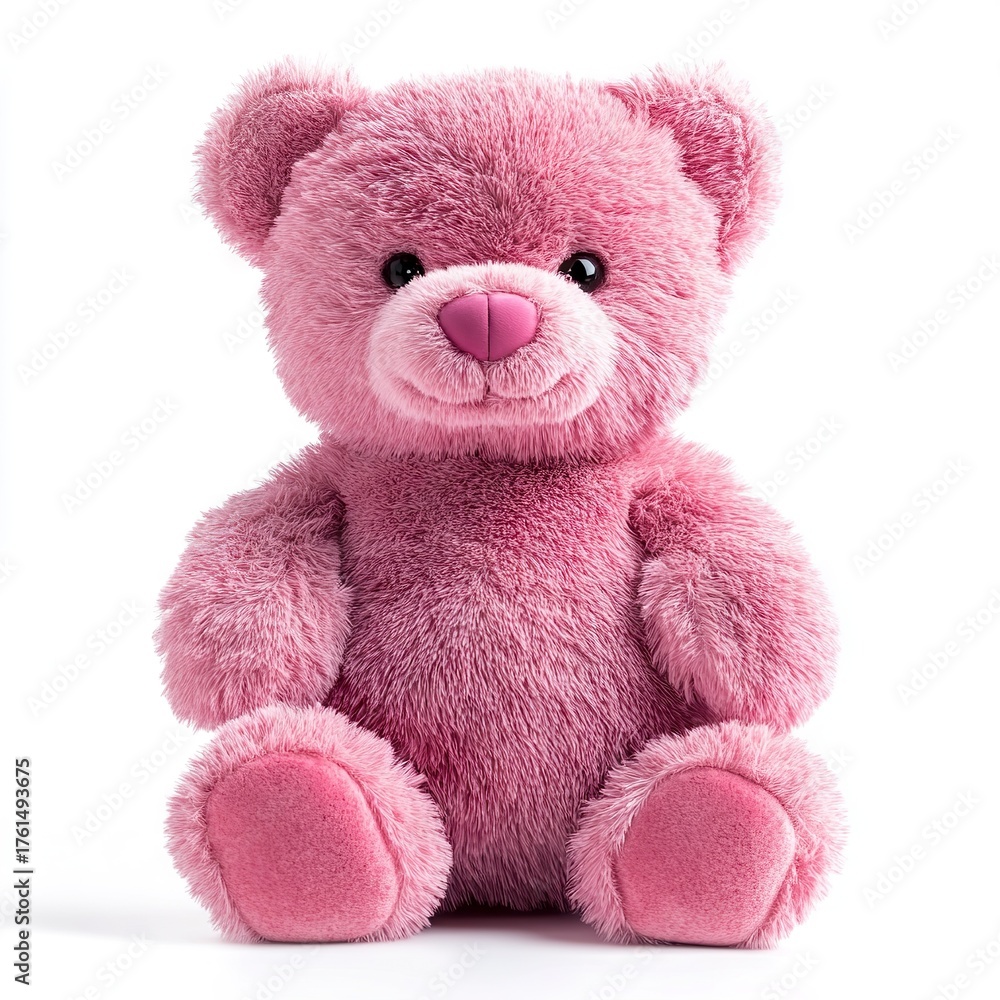 Obraz premium Photo of pink teady bear Isolated on white background