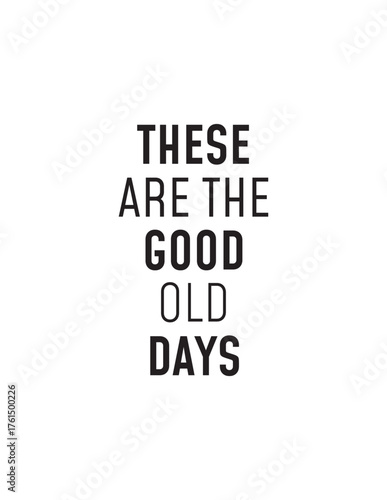 Appreciate The Present: Motivational Quote Art. A bold, simple typographic poster reminding us to cherish the present moment as the "good old days."