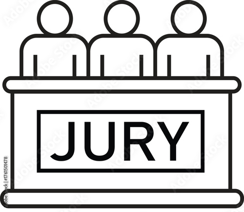 Jury Panel Icon. Jury Deliberation icon. Outline Jury People Icon