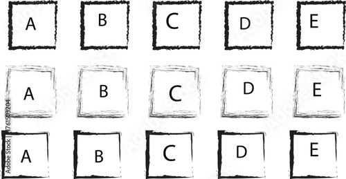 Title (Minimum 10 words): Conceptual Hand-Sketched Rectangular Grid with Shading Variations Demonstrating Visual Contrast and Comparison