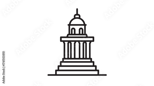 Classic architectural building with pillars and dome, symbolizing government or education