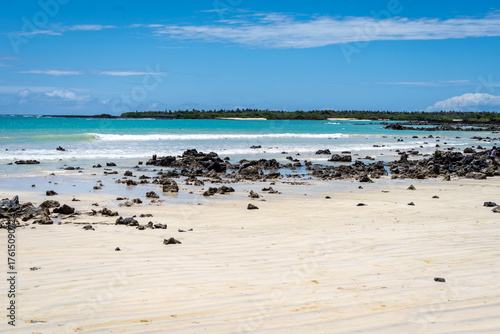 Photos Clear turquoise waters and rocky shore at Santa Cruz Island, Galapagos, Ecuador