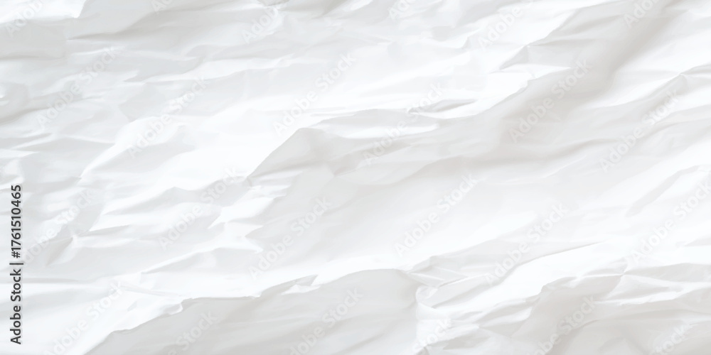 Fototapeta premium Abstract white crumpled paper texture background with sharp creases, shadows, and copy space, a blank canvas for design.