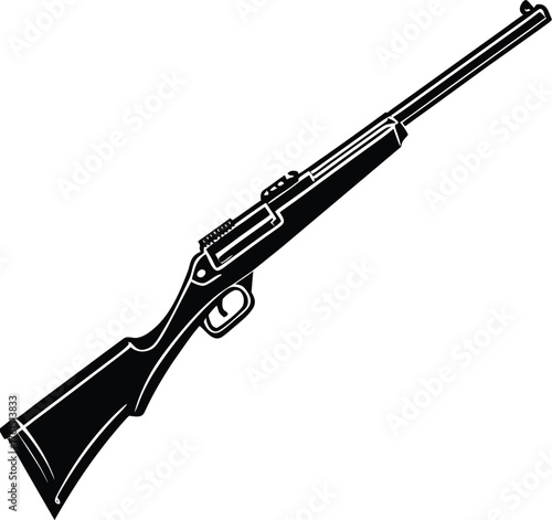 Weapons silhouette set. Collection of various realistic firearms. Assult rifles, sniper rifles, shotguns, handguns, machine guns, historical guns & other. Vector illustration