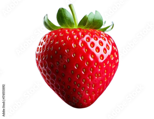  Cute 3D Strawberry Icon with Floating Hearts, Glossy Minimal PNG