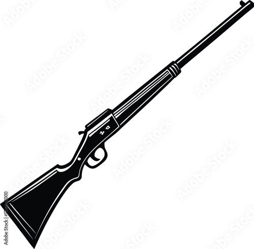 Weapons silhouette set. Collection of various realistic firearms. Assult rifles, sniper rifles, shotguns, handguns, machine guns, historical guns & other. Vector illustration