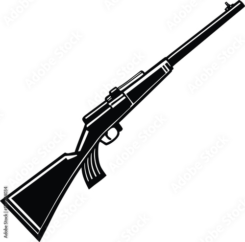 Weapons silhouette set. Collection of various realistic firearms. Assult rifles, sniper rifles, shotguns, handguns, machine guns, historical guns & other. Vector illustration