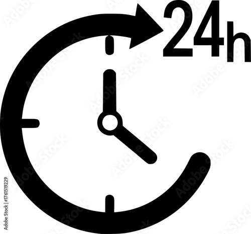 ofvs601 OutlineFilledVectorSign ofvs - 24 hours vector icon . isolated transparent . black outline filled version . AI 10 / EPS 10 . g11944
