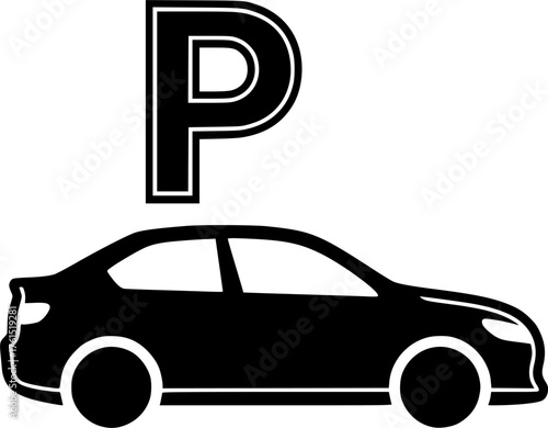 ofvs161 OutlineFilledVectorSign ofvs - car parking vector icon . isolated transparent . automotive . p . traffic . black outline and filled version . AI 10 / EPS 10 . g11500