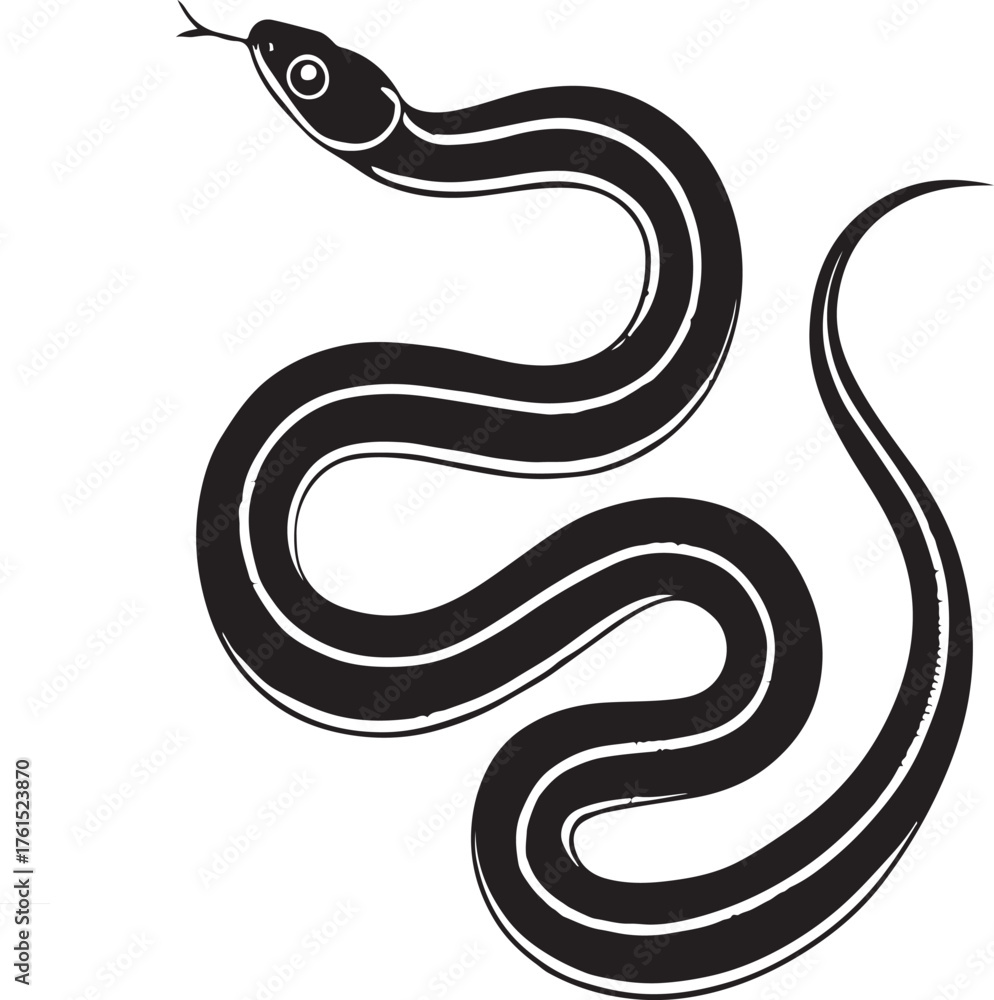 Fototapeta premium Intricate cobra serpent silhouette design