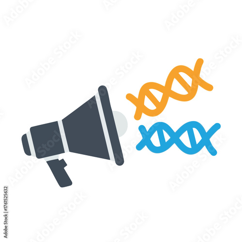 Megaphone broadcasting DNA strands.
