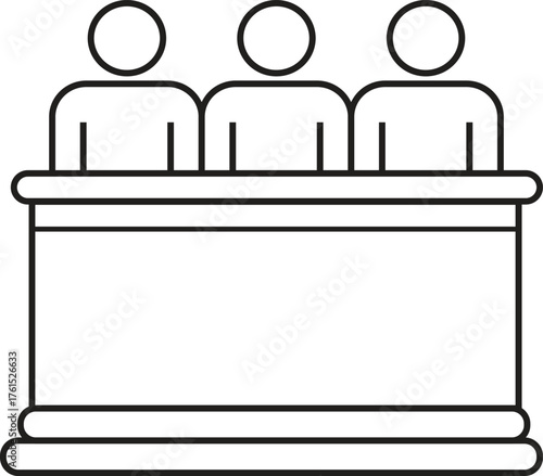 Jury Panel Icon. Jury Deliberation icon. Outline Jury People Icon