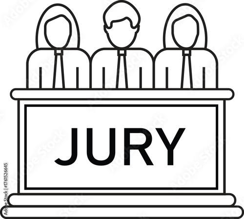 Jury Panel Icon. Jury Deliberation icon. Outline Jury People Icon
