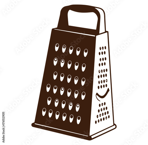 Simple illustrated grater vector for culinary and food preparation kitchen tool design