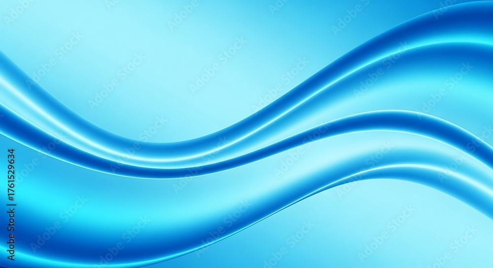 Fototapeta premium Abstract background with smooth flowing blue waves and soft glowing light effects creating a sense of dynamic motion