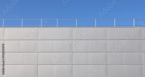 Wallpaper Mural Aluminium panel cladding for ventilated facade with railing and sky on top. Background and texture. Torontodigital.ca