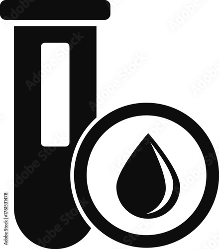 blood test icon, Simple illustration from medical equipment collection. Blood Sample. Creative Blood Test icon for web design, templates and infographics. Vector illustration 