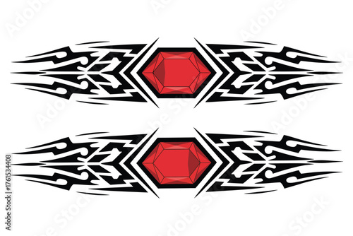 Car Sticker Vector Templates for Sporty Vehicle Wrap Design, Auto Tuning, Garage Projects, High-Performance Cars, Decals, and Motorsport Customization Artwork for Graphic Use