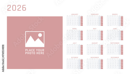 2026 year calendar, calendar design for 2026 starts monday