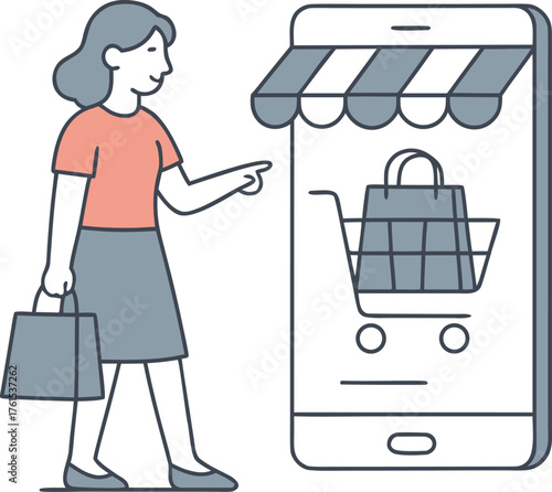 A lady doing online shopping