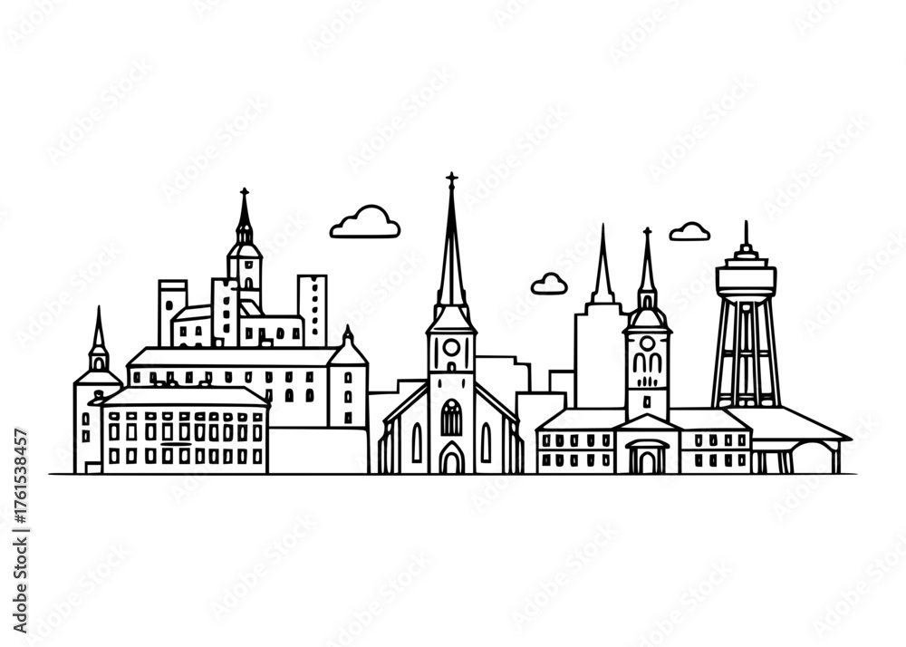 Fototapeta premium Örebro City Line Art