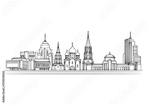 Omsk City Line Art