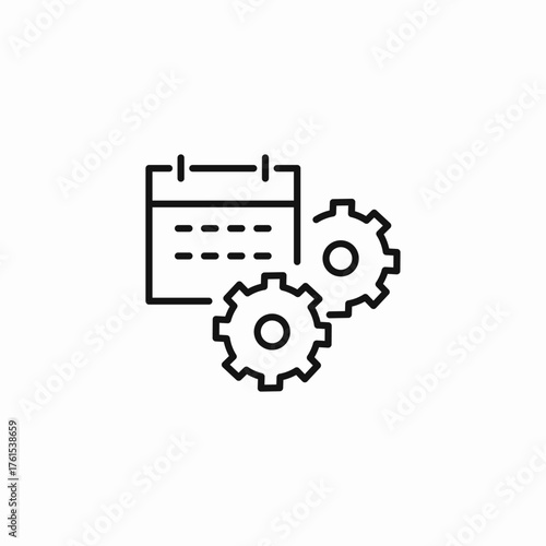 calendar settings gears icon sign vector