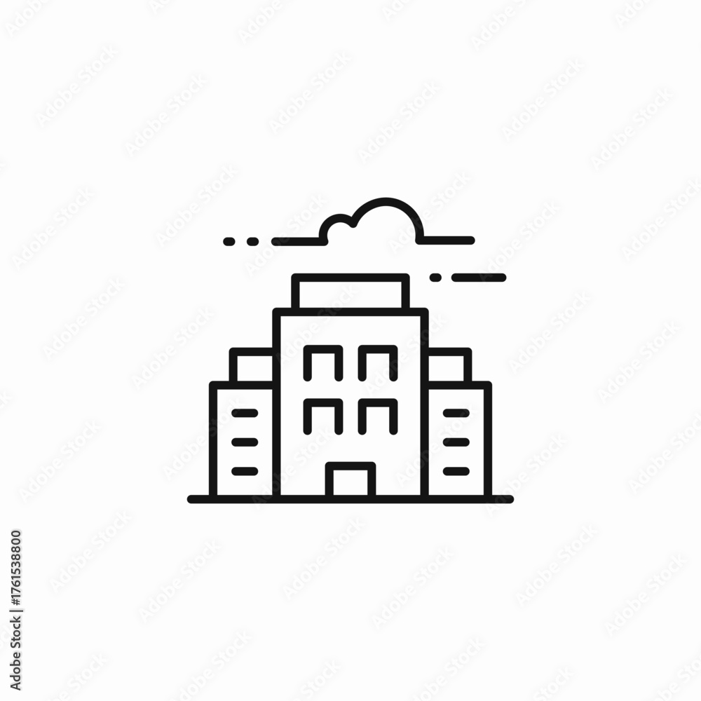 Fototapeta premium city apartments complex icon sign vector