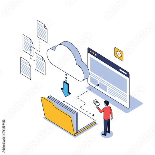 Organizing digital files and documents in the cloud for efficient data management.