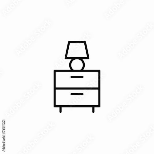 nightstand table lamp icon sign vector