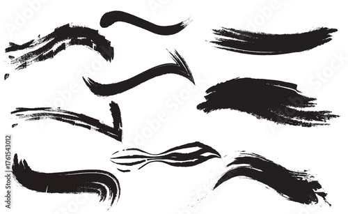  vintage  brush Lines Set vector  graphic illustration