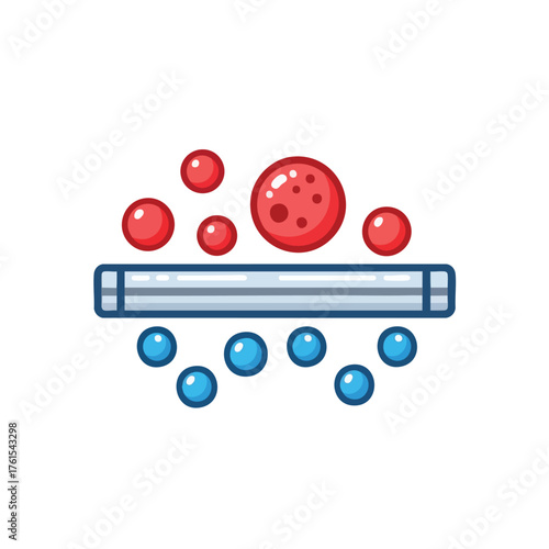 Abstract representing filtration or separation.