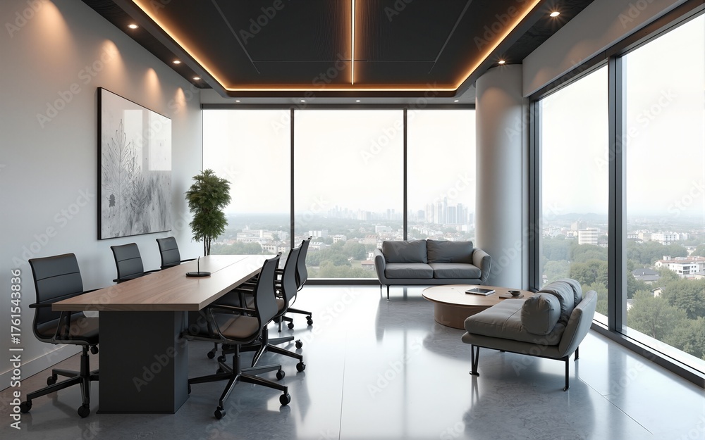 Fototapeta premium 3d modern office interior render. High quality