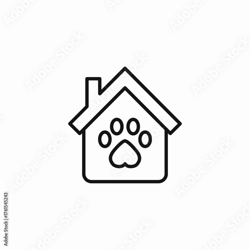animal shelter pet house icon sign vector
