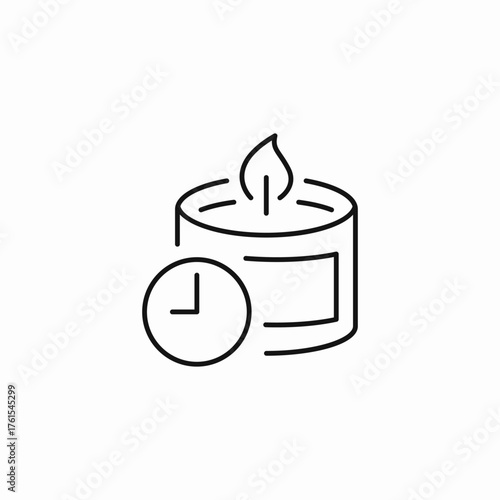 candle burn time icon sign vector