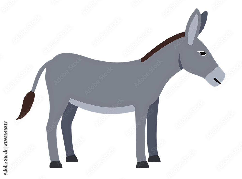 Obraz premium Donkey on white