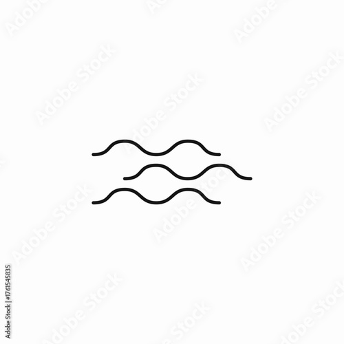 three ocean waves icon sign vector