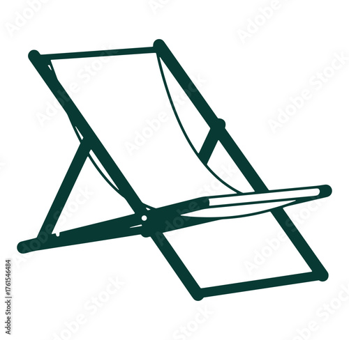 Isolated illustration of a beach chair perfect for relaxation and leisure activities