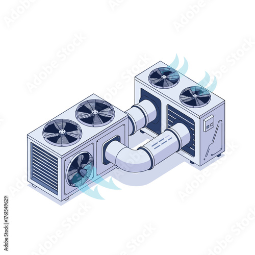 Connected air conditioning units for efficient climate control and ventilation systems.