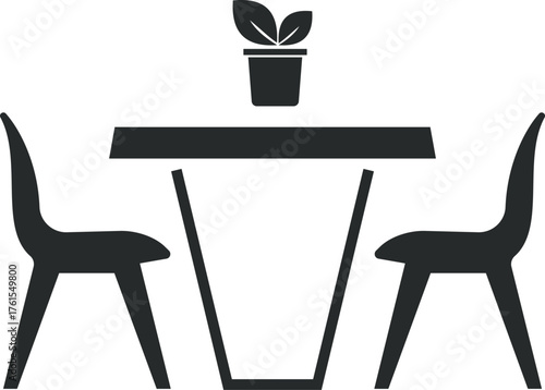 Living room table icon. dining Table icon. Outline illustration icon for web design isolated on white background
