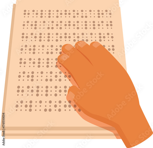 Close up of a hand gently touching a braille book, demonstrating accessibility to literature and education for visually impaired individuals