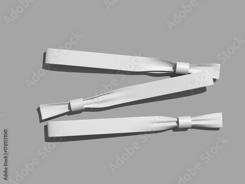White Blank Event Wristband Mockup 3D Rendering
