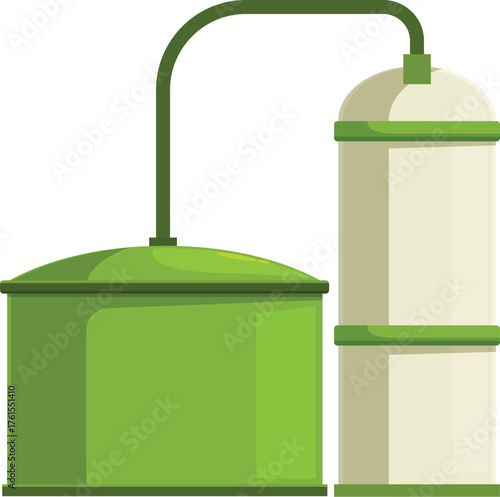 Biogas plant converting organic matter into sustainable energy, showcasing green technology for a cleaner environment