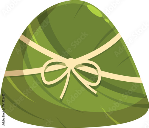 Traditional chinese food zongzi for dragon boat festival, glutinous rice dumpling wrapped in bamboo or reed leaves and tied with string